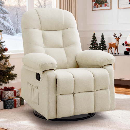 KORSER Manual Swivel Rocker Recliner for Small Spaces