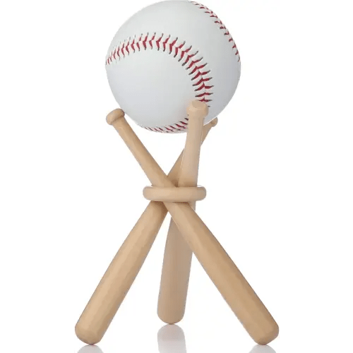 Honoson Baseball Stand Holders Balls Display Bat Wooden Stand Holder Display Centerpieces Tables for Baseball Sports Lover
