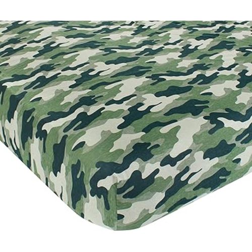Hudson Baby Unisex Baby Cotton Fitted Crib Sheet, Camo, One Size