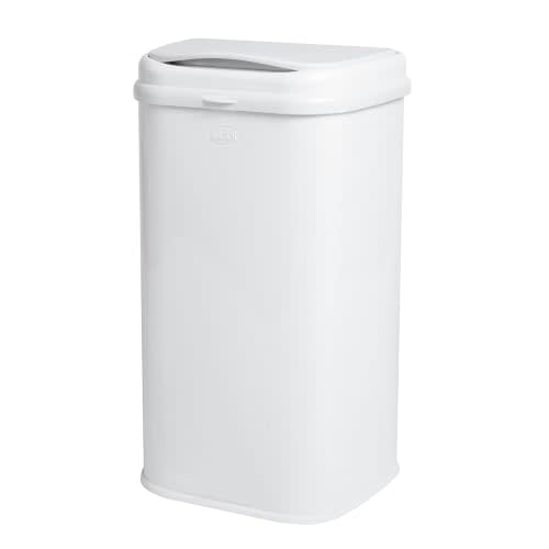 Ubbi Stainless Steel Venti Diaper Pail, No Special Bag, Odor-Locking, White | Award-Winning Registry Must-Have, Rubber Seal Locks in Odors, Holds Up To 75 Newborn Diapers, Modern Nursery Essential