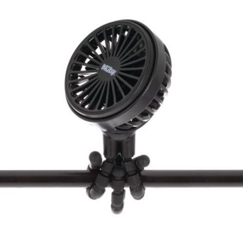 Nuby Portable 3 Speeds Usb Rechargeable Stroller Fan - Black