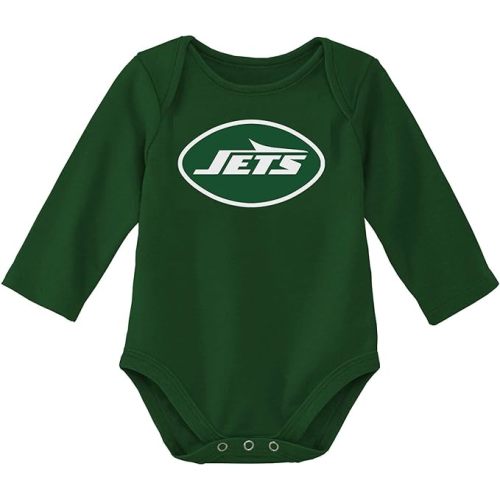 Outerstuff NFL Newborn & Infants 0-24 Months Official Primary Logo Long Sleeve Onesie Bodysuit Romper - 0/3 Months - New York Jets - Green