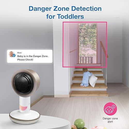 VTech V-Care VC2105 1080p FHD Over-The Crib Mount Smart Baby Monitor 5” 720p LCD Screen,Table Stand,Remote Access,Versatile Placement,Intelligence Detection, Sleep Analysis,24 hrs Recording,with WiFi