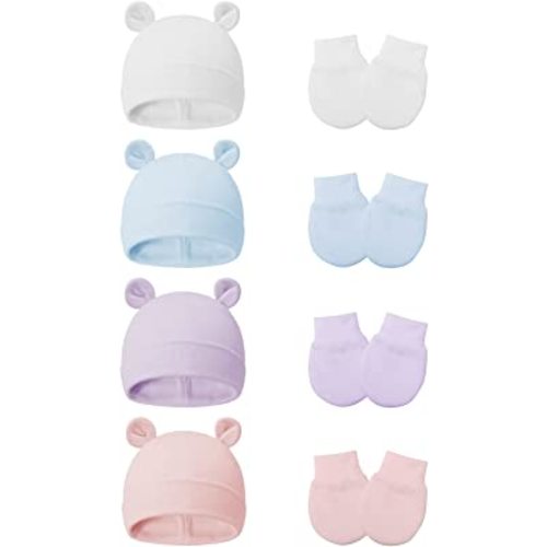 Molans Newborn Baby Soft Cotton Organic Cap Hat Bear Ears Soft Infant Caps Baby Boy Girl Toddler Hats Beanie Caps