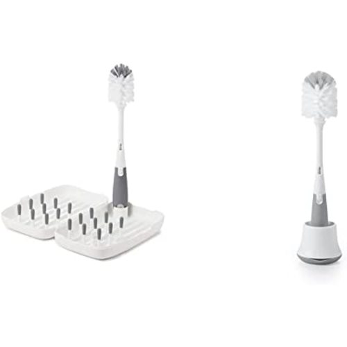 OXO Tot Travel Drying Rack + Bottle Brush Bundle | Portable Cleaning Accessories for Bottles, Parts, and More