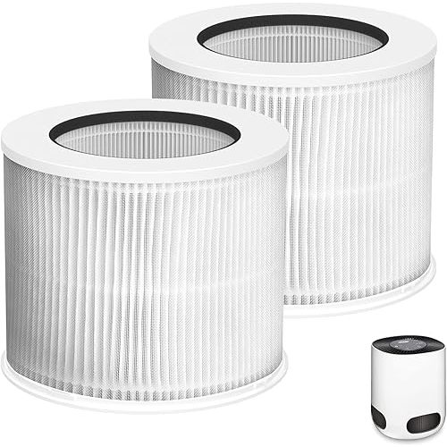 12020 Filter Replacement Compatible with Clorox Tabletop Air Purifier model # 11020 and Clorox Tabletop Smart Air Purifier model # 11021, 12020 H13 True HEPA Filter with 200 Sq. Ft. Capacity, 2 Pack
