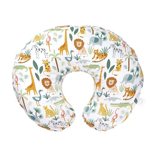 Boppy Original Nursing Pillow, Colorful Wildlife, Ergonomic Nursing Essentials for Bottle and Breastfeeding, Firm Fiber Fill, with Removable Pillow Cover, Machine Washable