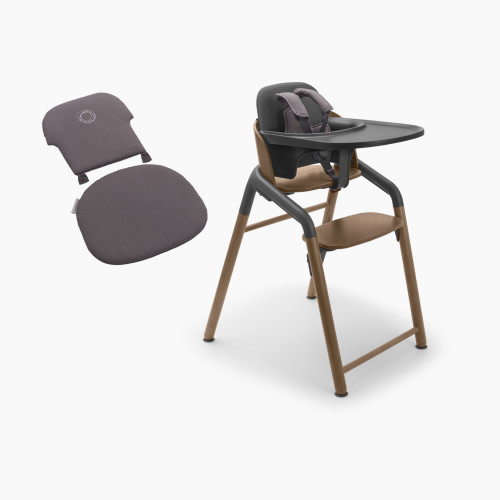 Bugaboo Giraffe Complete High Chair with Baby Pillow Bundle - Warm Wood/Stormy Gray