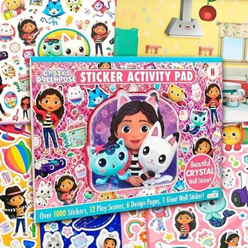 Gabby's Dollhouse Stickers Activity Pad - 1000+ Sticker Book Bundle 11"x14"