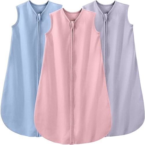 Yoofoss Baby Sleep Sack 6-12 Months Baby Wearable Blanket 100% Cotton 2-Way Zipper TOG 0.5 Toddler Sleeping Sack 3 Pack, Comfy Soft Lightweight