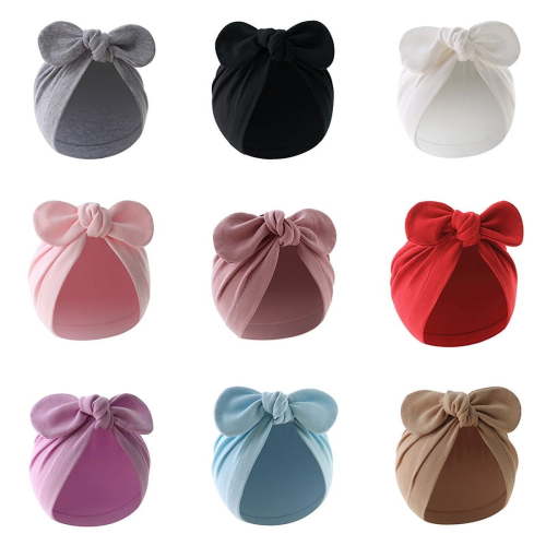 Baozhu Baby Girls Boys Turban Hats Newborn Beanies Hat 9 Pack Soft Cotton Infant Headwraps Bow Knot Caps