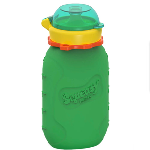 6 oz Green Squeasy Snacker - The most versatile reusable food pouch