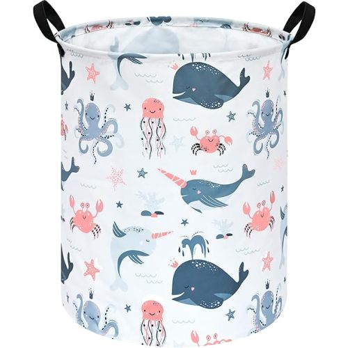 Kids Hamper Laundry Basket Storage Bins Clothes Organizer Gift Baskets Toy Box Large Canvas Collapsible Chest for Home/Dorm/Kitchen/Pet/Office/Closet/Shelf/Room Decor