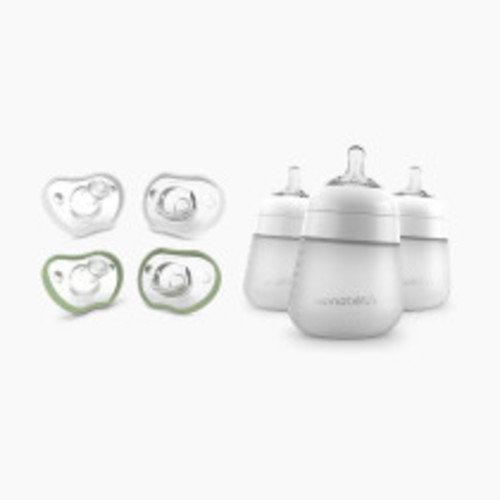 Nanobebe Bottle + Pacifier Bundle - Sage/White