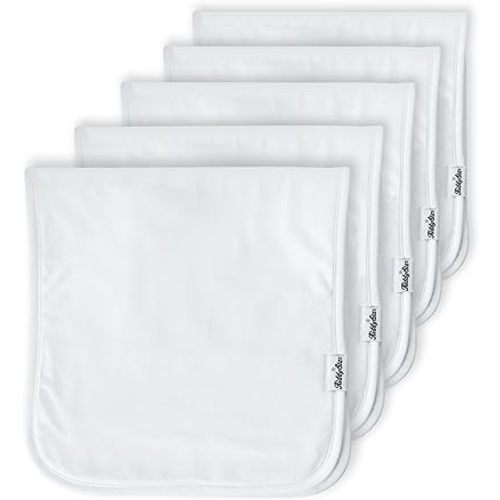 Premium Quality Organic Cotton 5 Pack Baby Burp Cloths – 3 Layer, Large, Ultra Soft & Absorbent Burping Rags for Newborn Babies