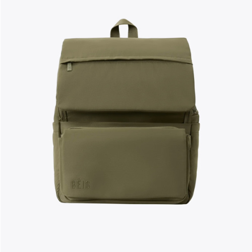 BÉIS 'The Ultimate Diaper Backpack' in Olive - Green Backpack Diaper Bag