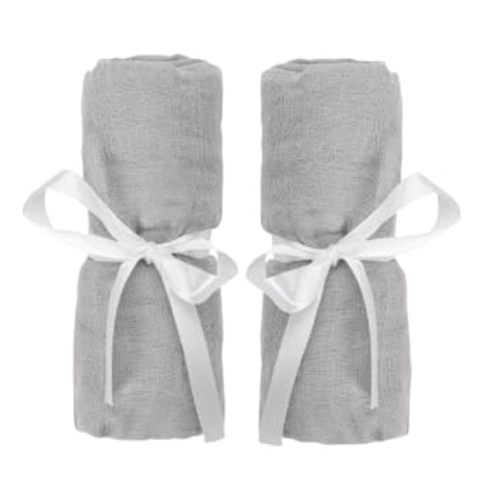 Newton Baby Fitted Sheets for Travel Crib & Play Yard Floor Pad (2-Pack) - 100% Breathable, Washable and Ultra-Soft, 100% Muslin Cotton, 34" x 48", Grey