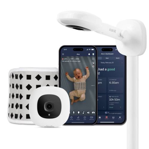 Nanit Pro Smart Baby Monitor & Wall Mount: Movement Sensor, Temperature Reading, Breath Rate Monitor, Wi-Fi Enabled