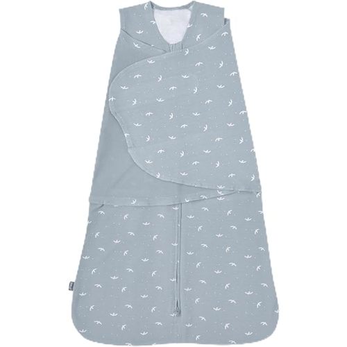 HALO 100% Cotton Sleepsack Swaddle, 3-Way Adjustable Wearable Blanket, TOG 1.5, Birds, Small, 3-6 Months