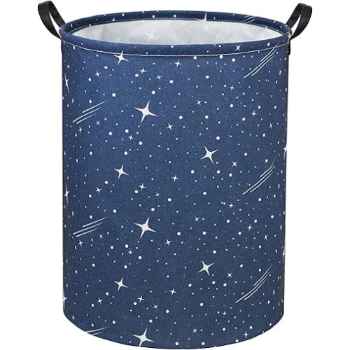 Star Kids Laundry Basket Baby Hamper Starry sky Toy Storage Bin for Boys Room Decor Baby Nursery Hamper Gift Baskets for Bedroom Bathroom(Starry Sky)