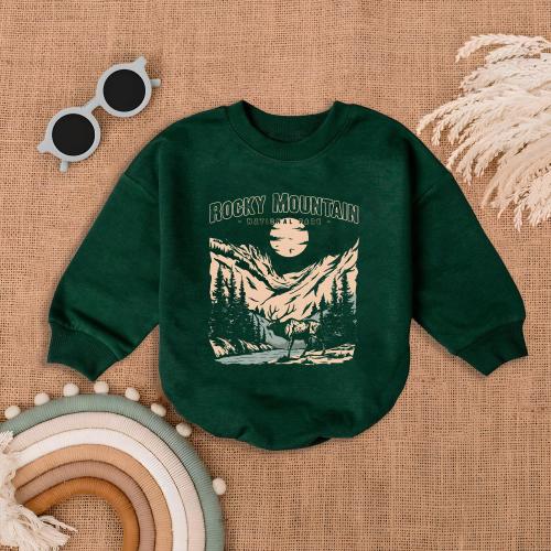 Rocky Mountain National Park Baby Romper, Baby Mountain Bodysuit, Baby Retro Natural , Baby Announcement, Newborn Baby Gift
