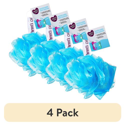 (4 pack) Parent's Choice Mini Gentle Bath Loofah, Bath Sponge for Babies, Color May Vary, for Adults, 1 Count