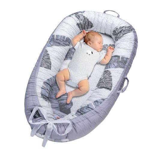 Baby Lounger, Infant Lounger for Newborn 0-24 Months, Breathable and Soft 100% Cotton Baby Nest Cover, Babies Essentials Gifts, Portable Co-Sleeping Baby Bed for Home and Travel