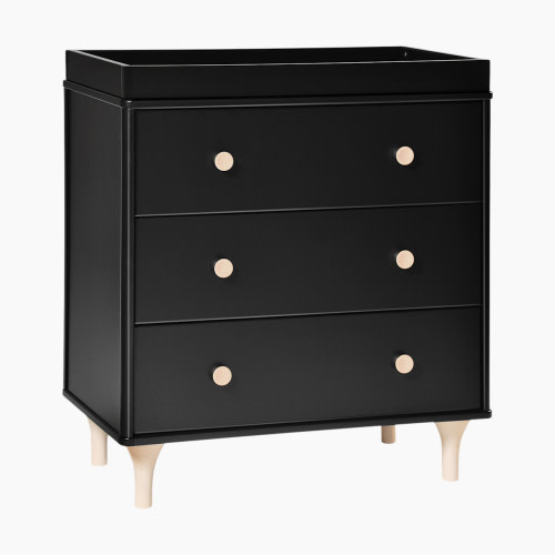 babyletto Lolly 3-Drawer Changer Dresser - Black / Washed Natural