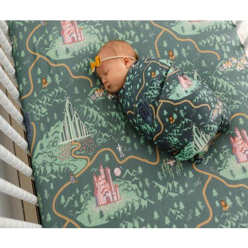 WIZARD of OZ Crib Sheet, Super Soft Bamboo Crib Sheet, Emerald Crib Sheet, Soft Wizard of Oz Dorothy Crib Sheet