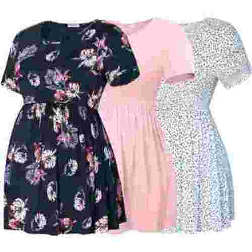 Bearsland Women's Short Sleeve Maternity Shirts Tops Pregnancy Clothes 3-Pack