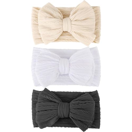 Baby Bows Headbands Nylon Newborn Baby Headbands Toddler Infant Hairbands with Big Bows for Baby Girl Newborn Essentials