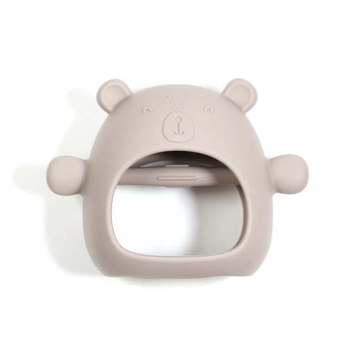 Mitaine de Dentition en Silicone - Ours Taupe