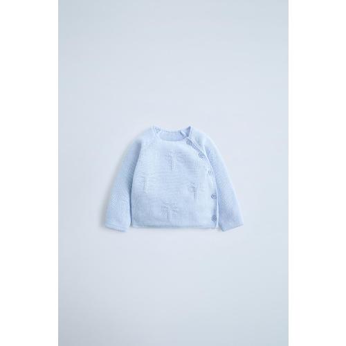 PALM TREE KNIT SWEATER - Pastel blue | ZARA Canada