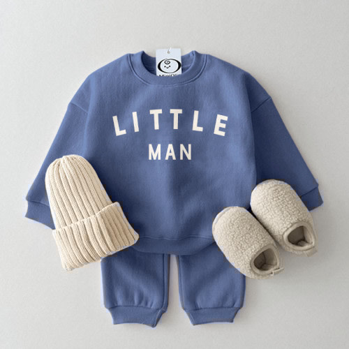 LITTLE MAN Baby 2-Piece Blue Set