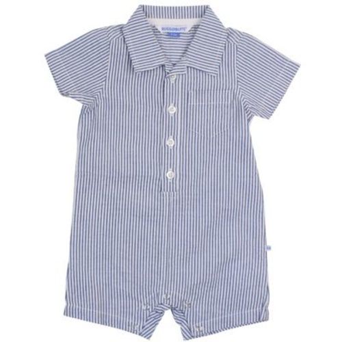 Ruggedbutts Boys' Button-up Romper - Light Wash Denim, Size: 18-24m