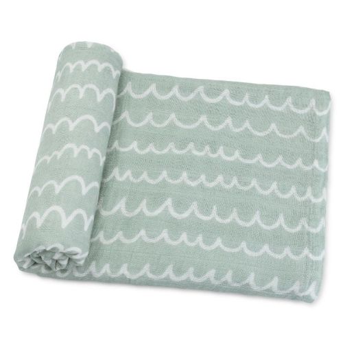 Muslin Swaddle Blankets Neutral Receiving Blanket For Boys And Girls By Comfy Cubs, Color: Green doodle, Size: pack of 1