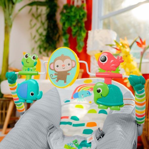 Bright Starts Playful Paradise Vibrating Baby Bouncer With Toys