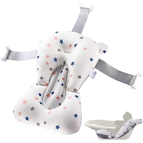 Baby Bath Tub Seat Cushion - Baby Sink Bath Cushion - Bathing Seat Support, Infant or Newborn Bath Pillow Support Mat - Comfort Bathtub Safety Seat Pad - Floating Tub Pillow for Babies or Infants