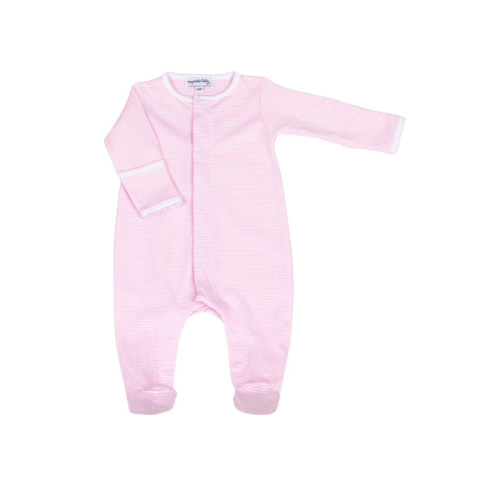 Mini Stripes Footie - Pink