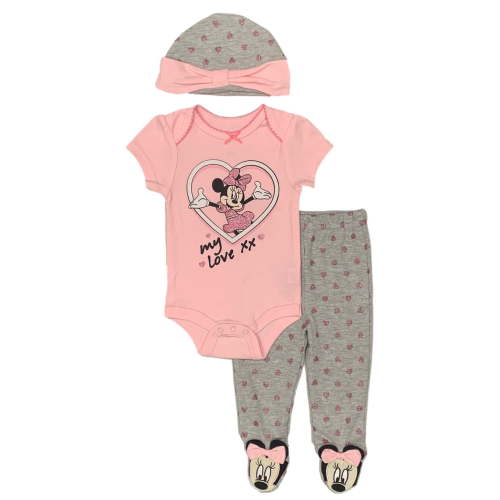 Disney Minnie Mouse 3 Piece Bodysuit and Pants Layette Set (Baby Girls)