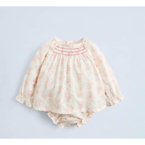 FLORAL BLOUSE AND PANTIES - Pink | ZARA United States