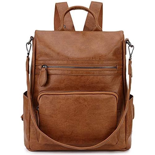 RAVUO Anti Theft Backpack Purse for Women, PU Leather Designer Convertible Shoulder Bag Three Ways to Carry