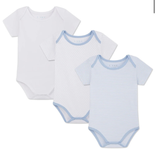 LAKE | Baby | Pima Cotton Pajamas | French Blue Baby Bodysuit Bundle