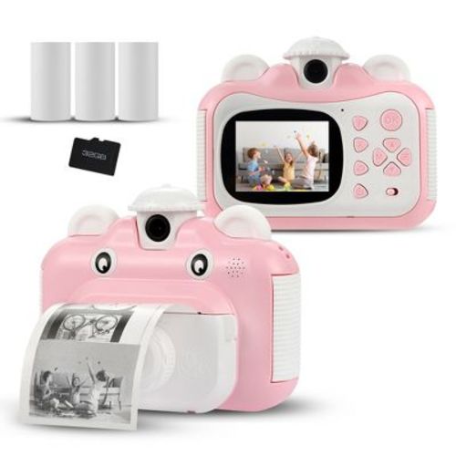 Hom Kids Digital Printing Camera - 1080p Video, 2.4" Display, 32gb Micro-sd Card - Creative Camera & Printer For Kids (pink, 1 Pack)