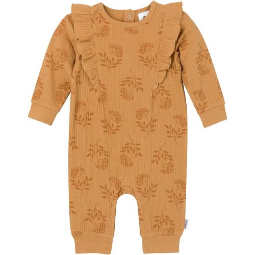 Gerber Baby Girls' Ruffled Romper, Flower Stamp, 0-3 Months