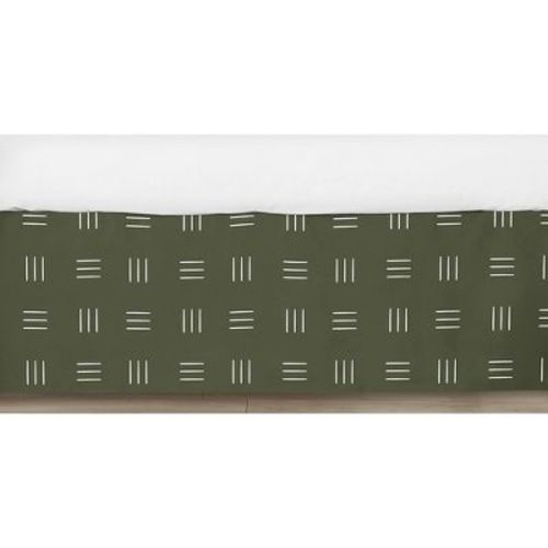 Sweet Jojo Designs Boy Or Girl Gender Neutral Unisex Baby Crib Bed Skirt Jungle Animals Green And White
