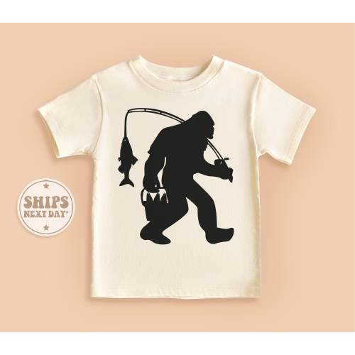 Big Foot Toddler Shirt, Fisher Big Foot Shirt, Sasquatch Baby T-Shirt, Retro Natural Kids Gifts #TLC01223