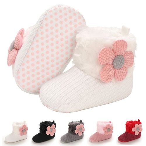 E-FAK Baby Boy Girl Boots Newborn Shoes Winter Snow Bowknot Anti-Slip Soft Sole Warm Infant Toddler Prewalker Booties