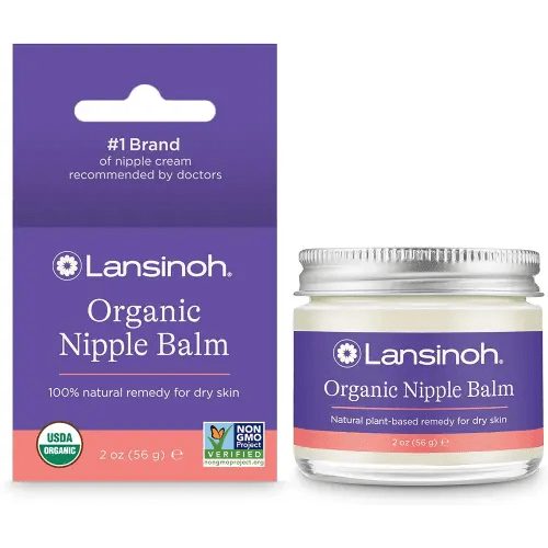 Lansinoh Organic Nipple Butter, Nipple Cream Safe for Breastfeeding Baby, Postpartum Essentials for Mom, 2 Ounces