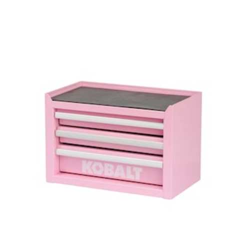 Kobalt Mini-Base 11-in W x 7.4-in H x 6.22-in D 3-Drawer Pink Steel Tool Box 55088 at Lowes.com